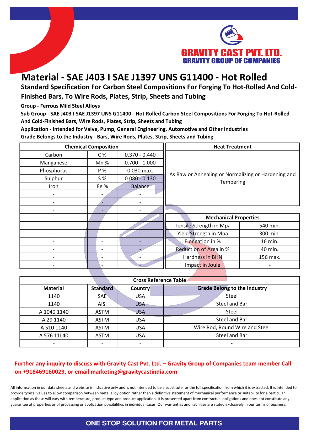 SAE J403 I SAE J1397 UNS G11400 - Hot Rolled.pdf